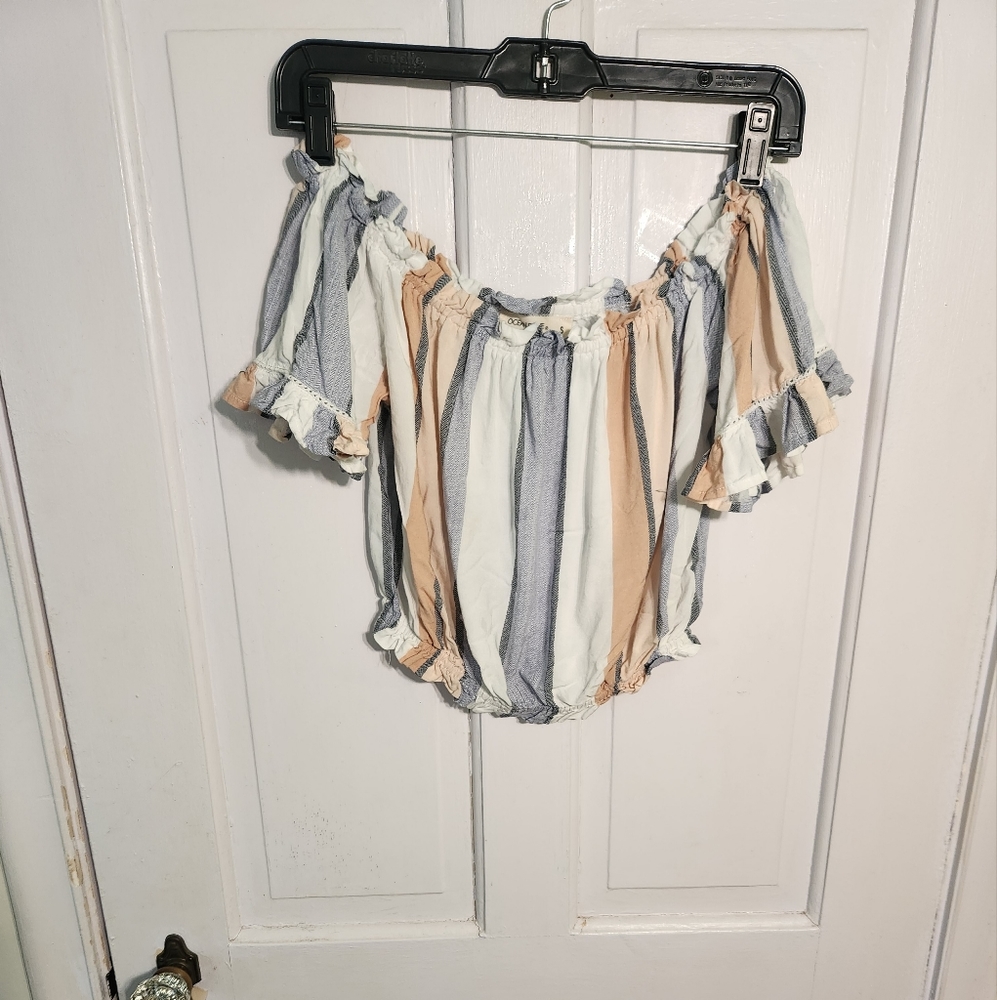 Ocean Drive Off Shoulder Crop Top Size S